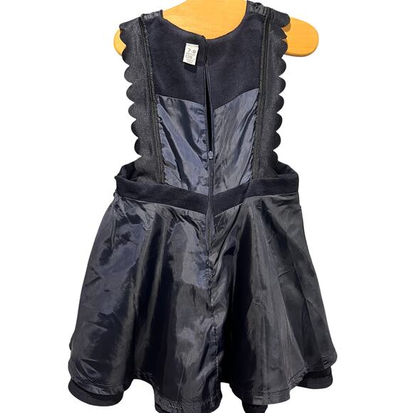 VTG Spain CiGirls Suede Like Scalloped Navy Lined Pinafore Holiday Recital 7/8 - Picture 8 of 13